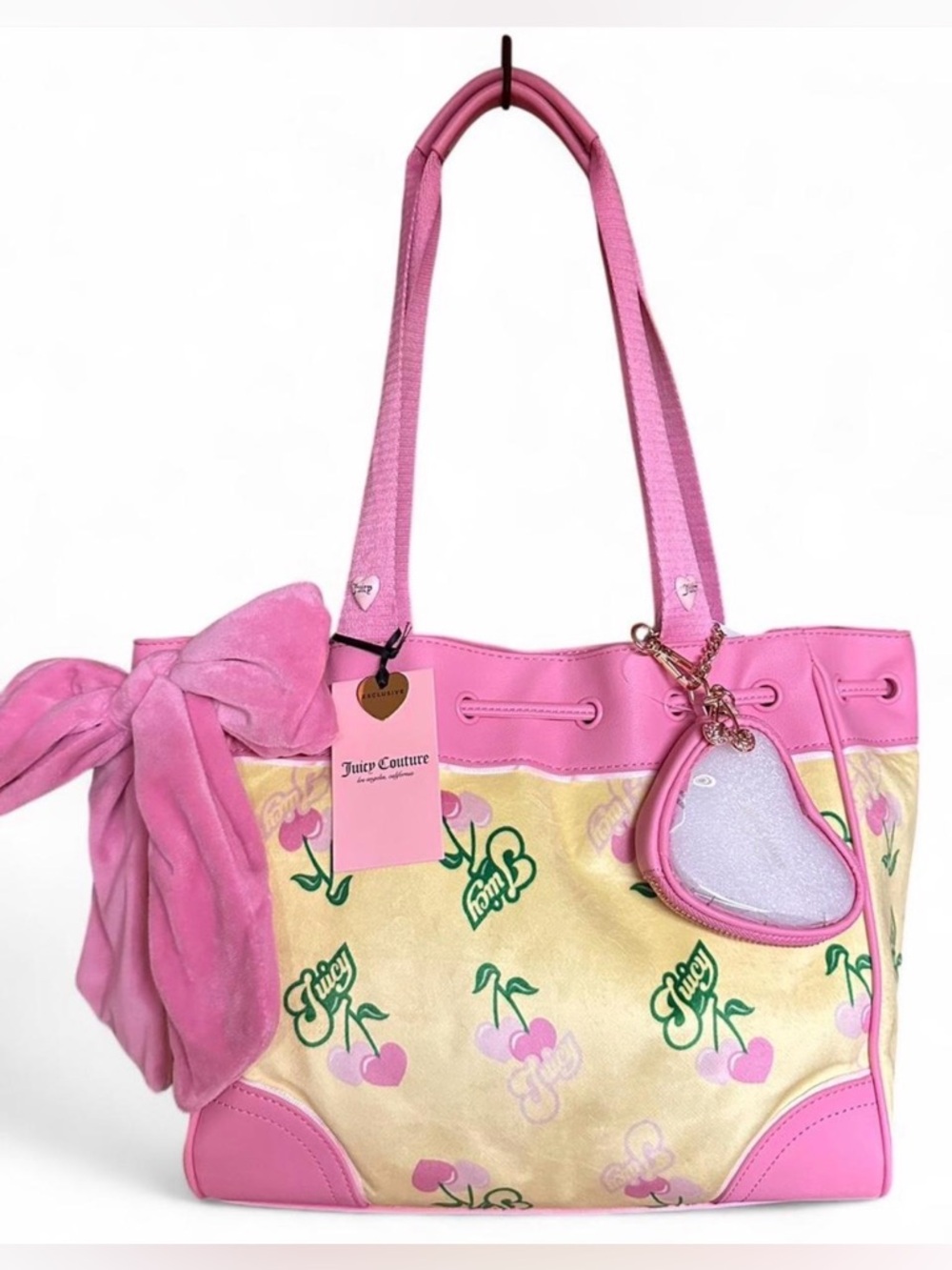 Juicy Couture “Retro Juicy Cherry Tote Bag” Daydreamer, yellow/pink
